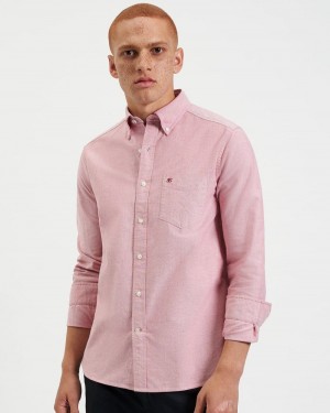 Ben Sherman Brighton Oxford Organic Skjorte Lyse Rød | OB3814726