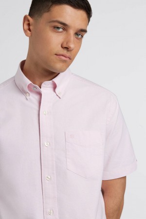 Ben Sherman Short Sleeve Brighton Oxford Organic Skjorte Rosa | LJ9150873