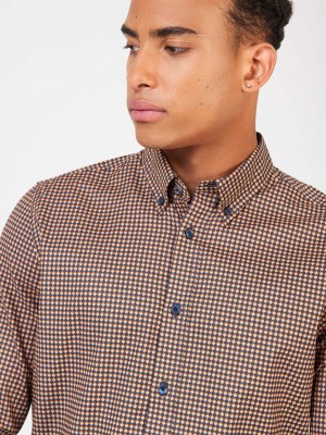 Ben Sherman Signature Chevron Skjorte Oransje | GI9624731