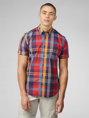 Ben Sherman Signature Large Madras Check Skjorte Rød | LR8693042