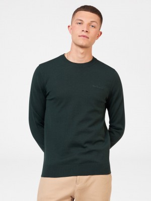 Ben Sherman Signature Merino Crewneck Strikkevarer Mørke Grønn | SW2497031