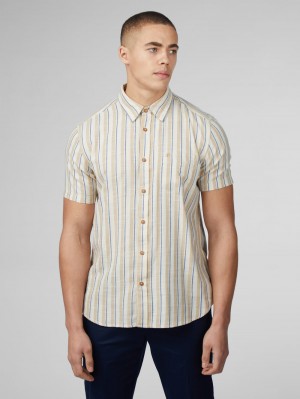 Ben Sherman Signature Mod Stripe Skjorte Hvite | OT3798162