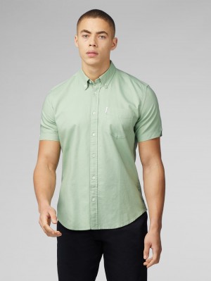 Ben Sherman Signature Short Sleeve Oxford Skjorte Grønn | WN6527183