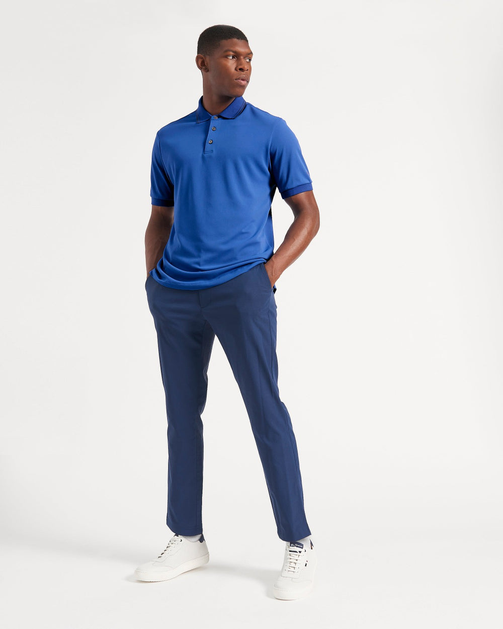 Ben Sherman 360 Motion Stretch Polo T Skjorte Blå Kongeblå | QA9386514