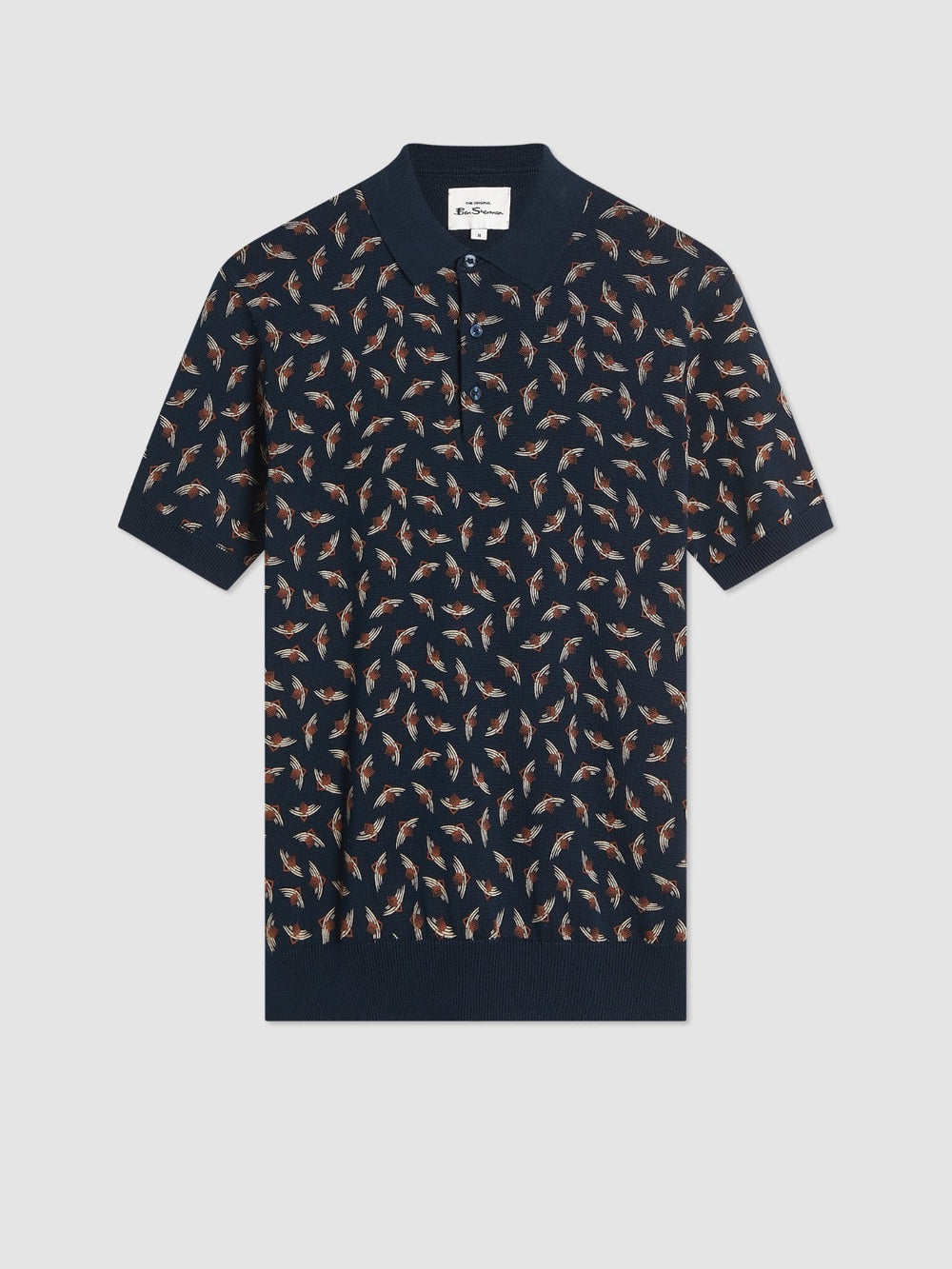 Ben Sherman Art Deco Gensere Med Polo Hals Marineblå | DL7164985