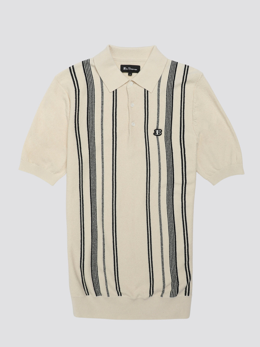 Ben Sherman B by Ben Sherman Crinkle Cotton Stripe Polo Strikkevarer Hvite | RS1528437