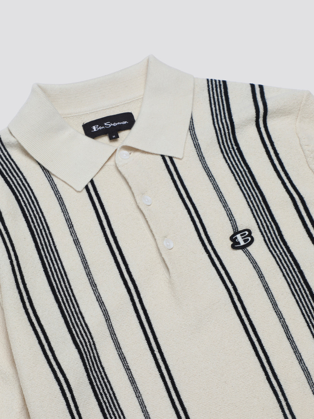 Ben Sherman B by Ben Sherman Crinkle Cotton Stripe Polo Strikkevarer Hvite | RS1528437