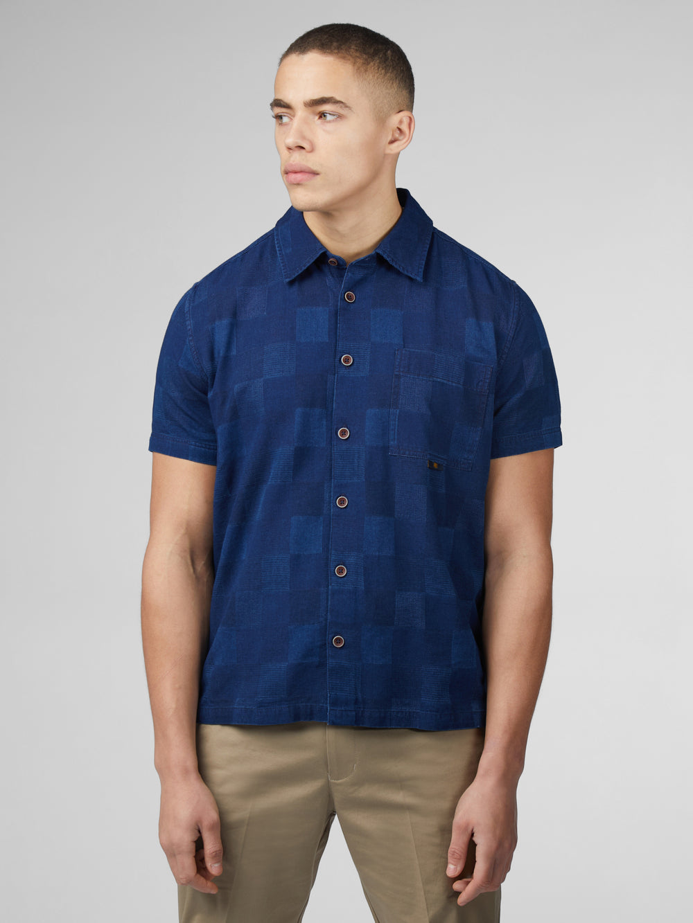 Ben Sherman B by Ben Sherman Indigo Check Skjorte Marineblå | ZH4672935