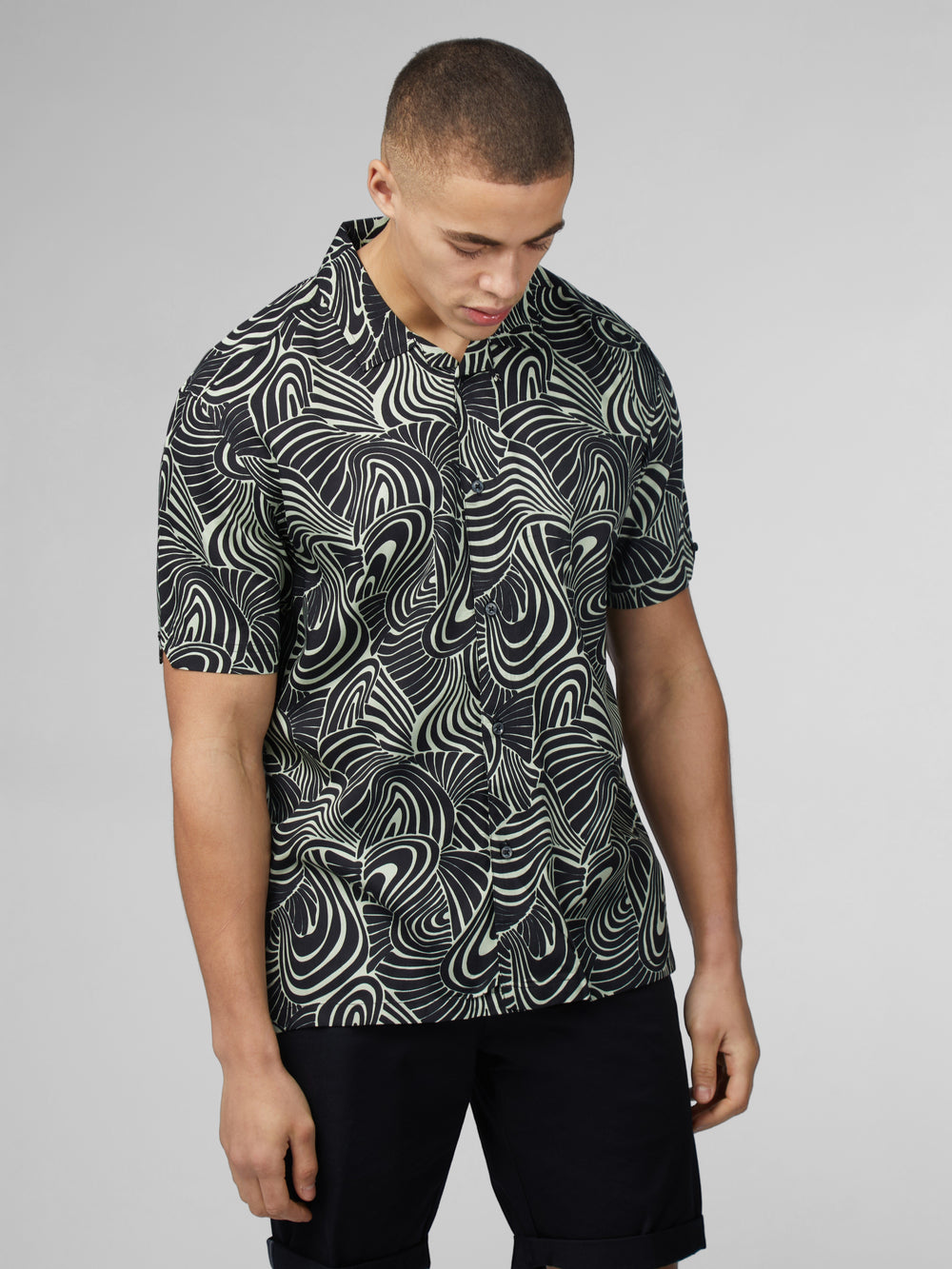 Ben Sherman B by Ben Sherman Psychedelic Swirl Print Skjorte Mint | AF3906457