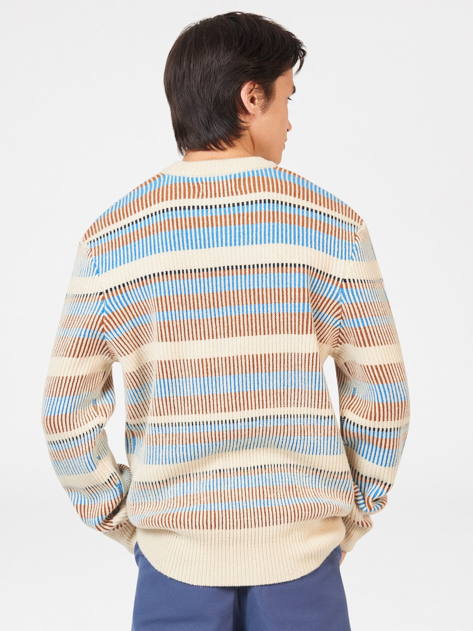 Ben Sherman B by Ben Sherman Stripe Strikkevarer Hvite | QY1604259