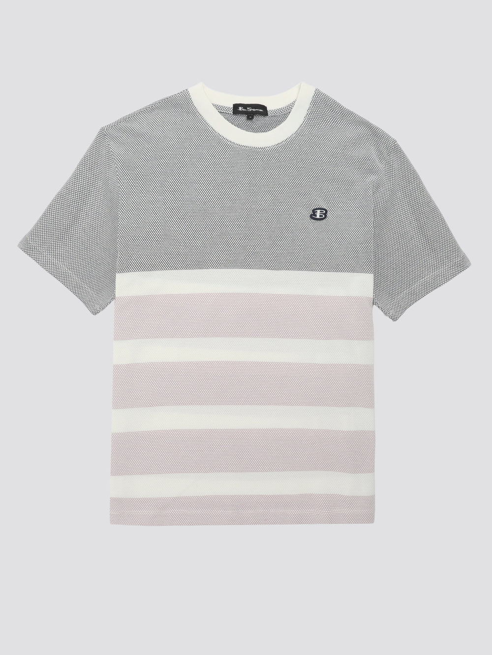 Ben Sherman B by Ben Sherman Textured Block Stripe T-Skjorte Marineblå | FY8524179