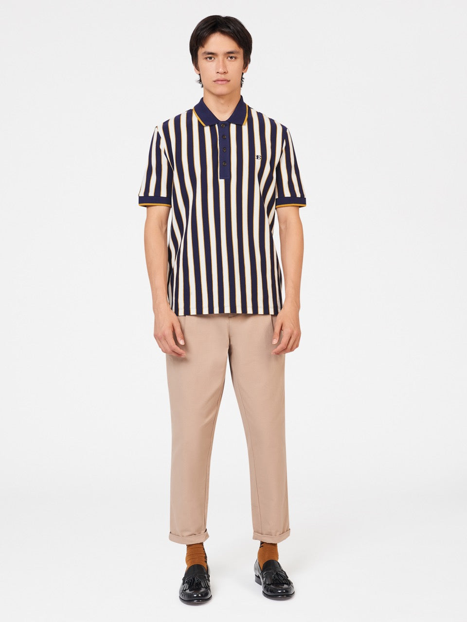 Ben Sherman B by Ben Sherman Vertical Stripe Polo T Skjorte Lilla | GD5198436