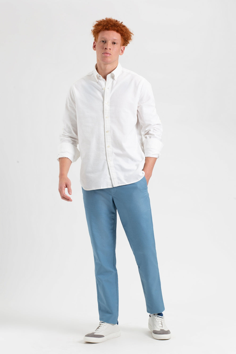 Ben Sherman Beatnik Oxford Slim Taper Garment Dye Chino Bukse Blå | NH3257940