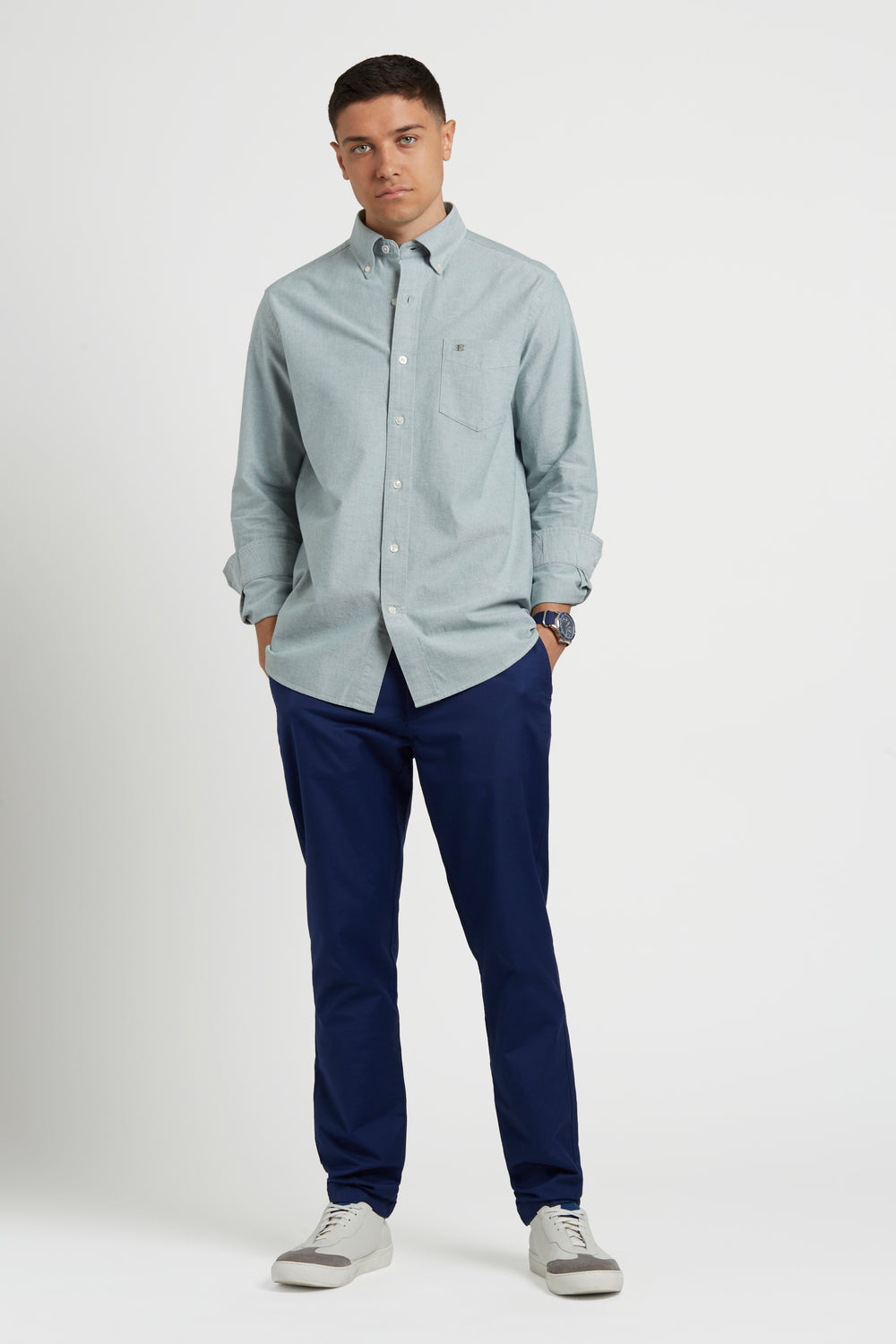 Ben Sherman Brighton Oxford Organic Green Skjorte Grønn | YR5026783