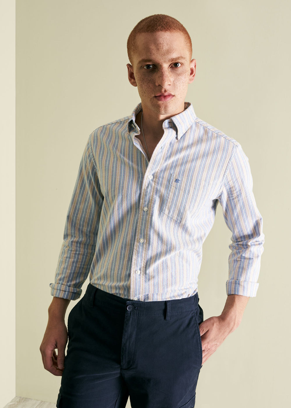 Ben Sherman Brighton Oxford Organic Skjorte Blå Multicolor | PA1328096