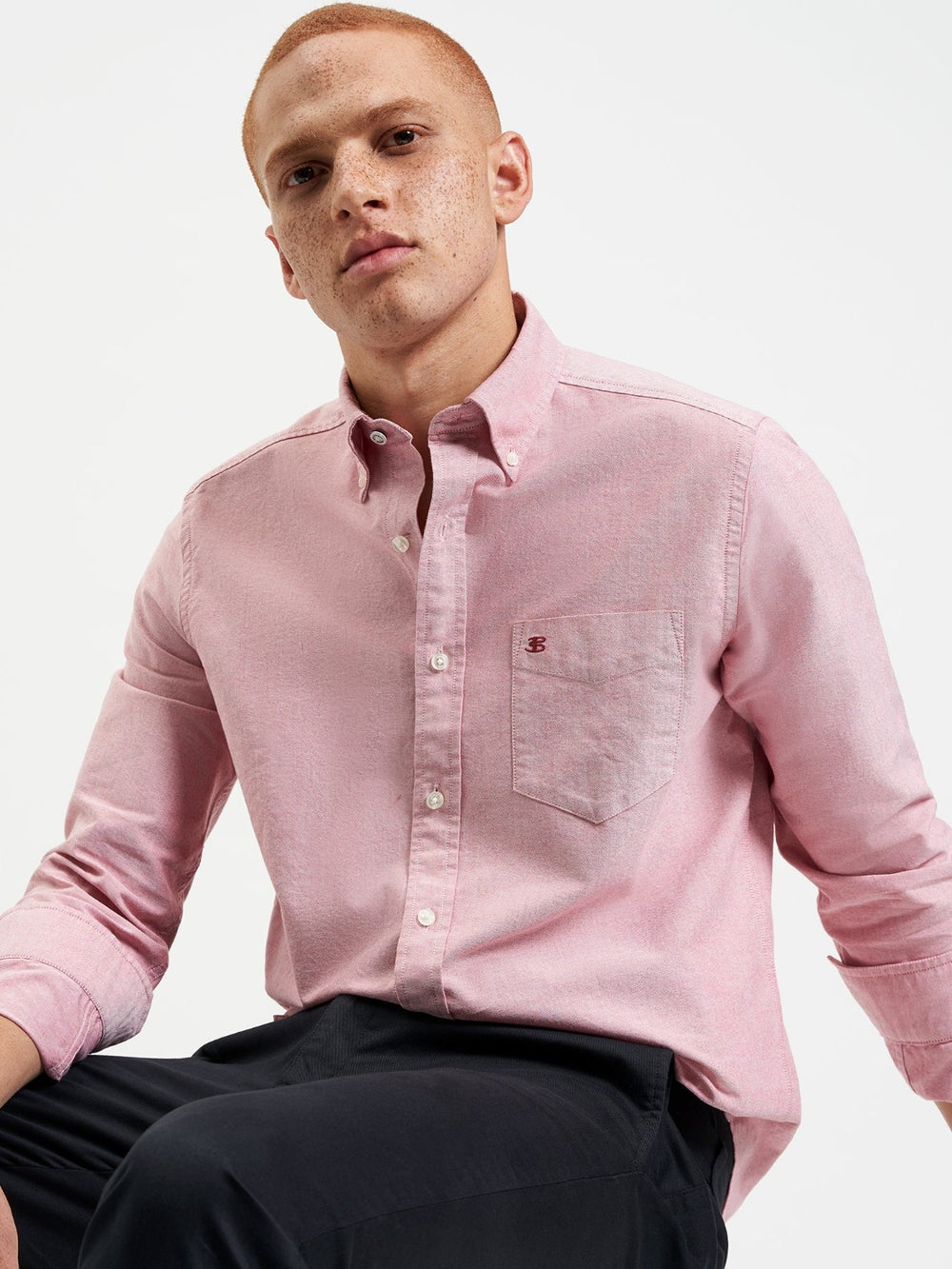 Ben Sherman Brighton Oxford Organic Skjorte Lyse Rød | OB3814726