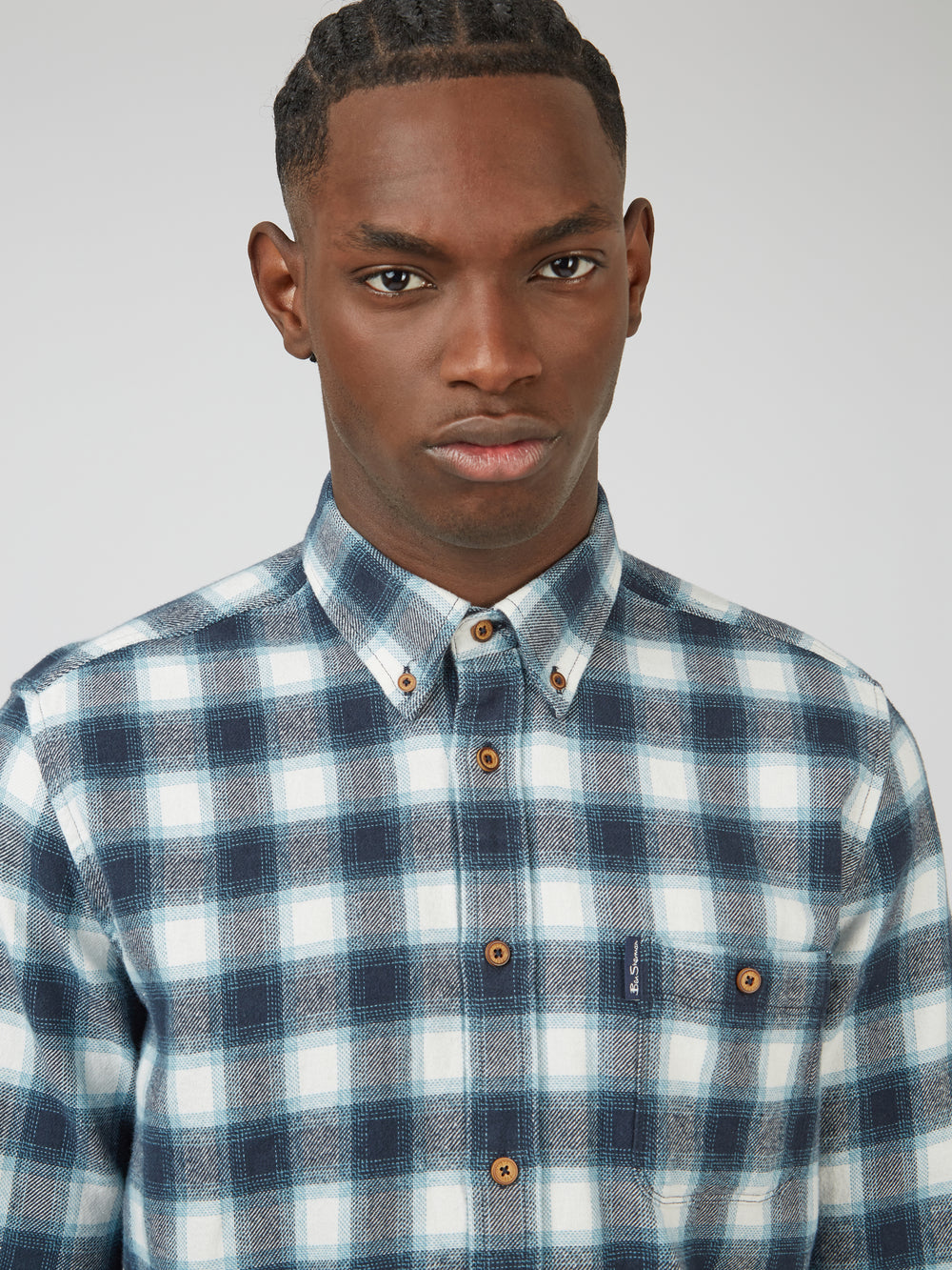 Ben Sherman Brushed Ombre Check Flannel Skjorte Grønn | VN0973164