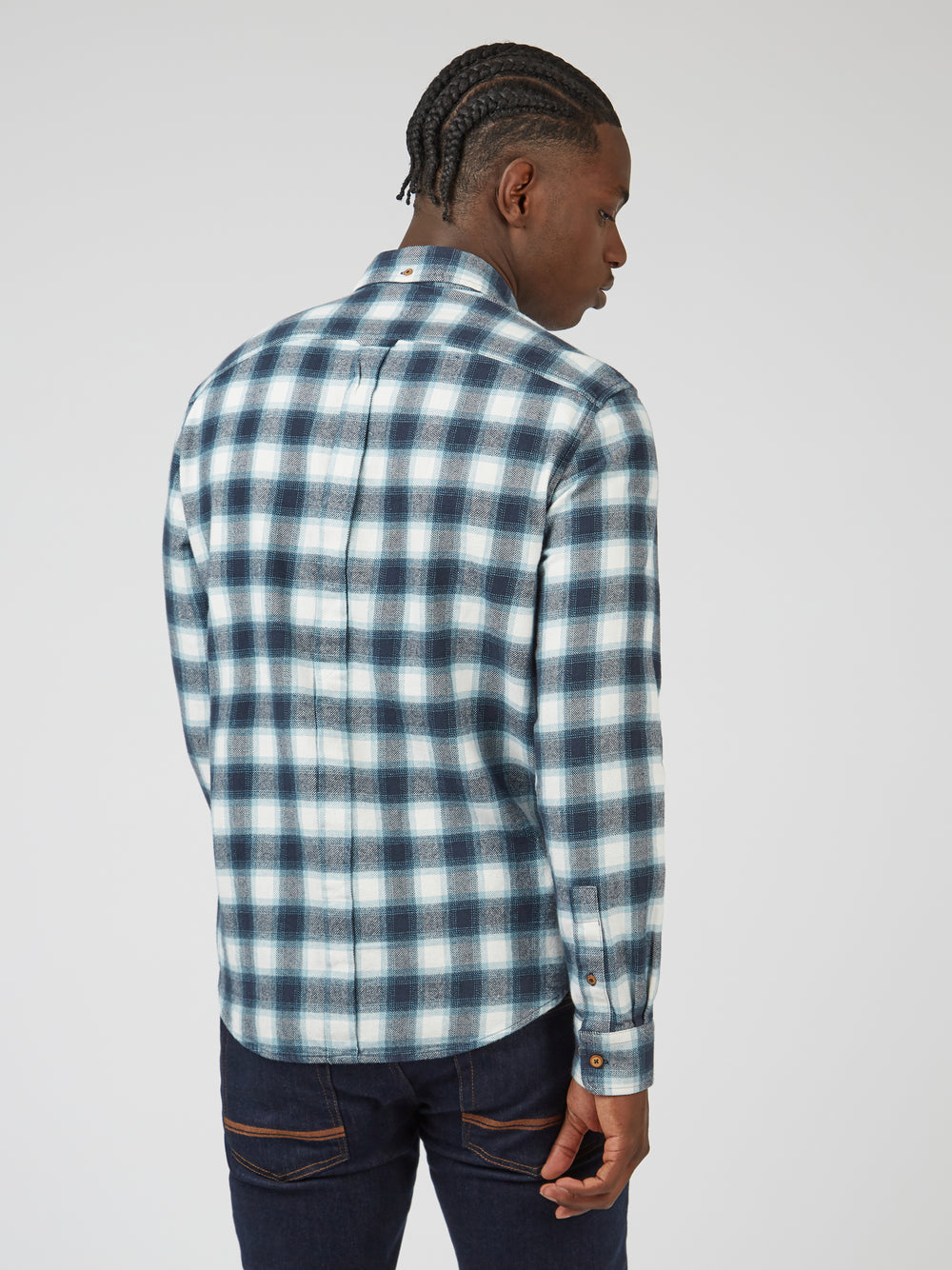 Ben Sherman Brushed Ombre Check Flannel Skjorte Grønn | VN0973164