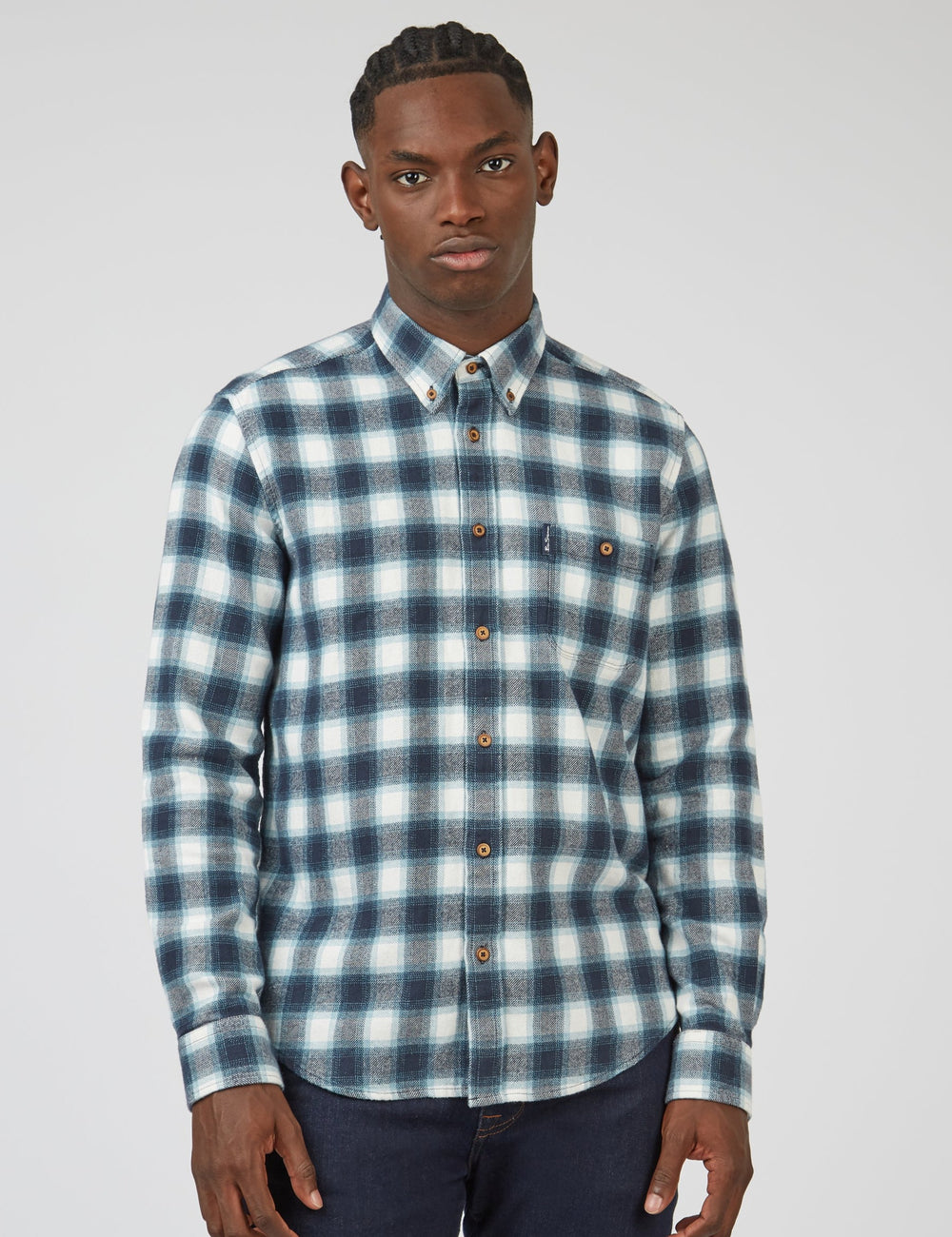 Ben Sherman Brushed Ombre Check Flannel Skjorte Grønn | VN0973164