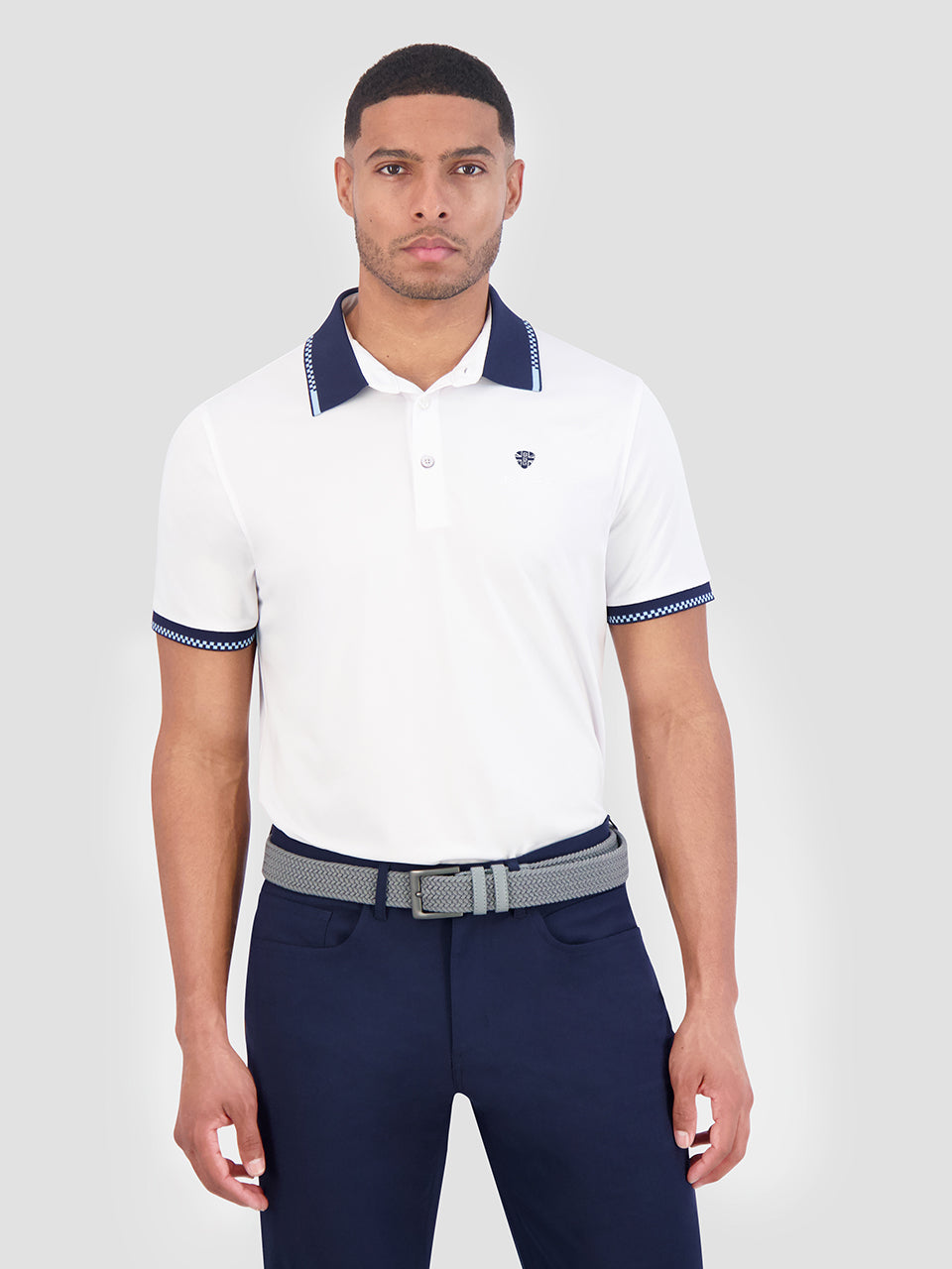 Ben Sherman Checker Rib Air Pique Sports Fit Polo T Skjorte Hvite | BU1726983