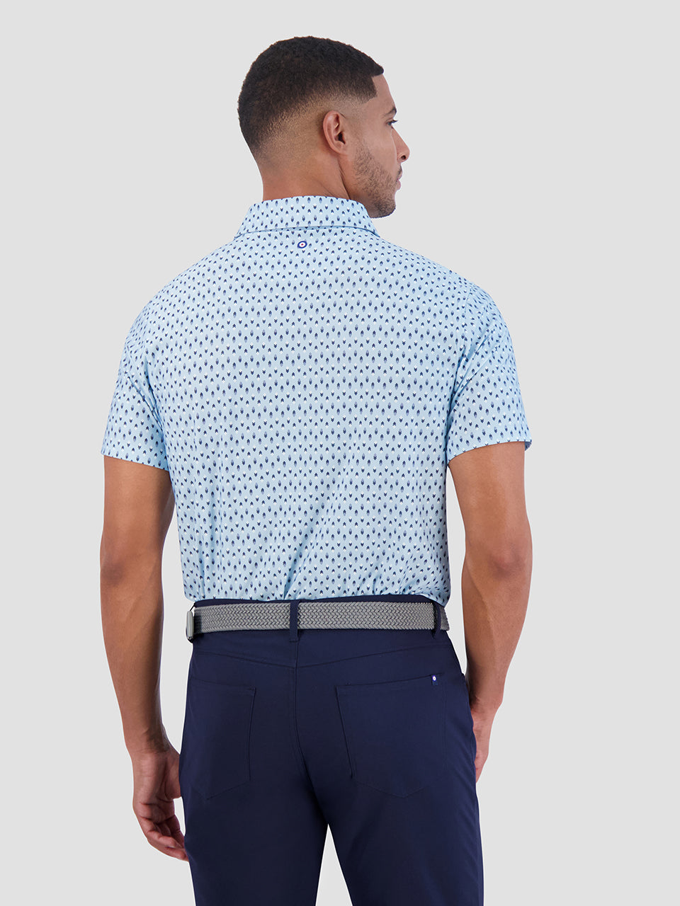 Ben Sherman Chequerboard Geo Polo T Skjorte Blå | YF6529740