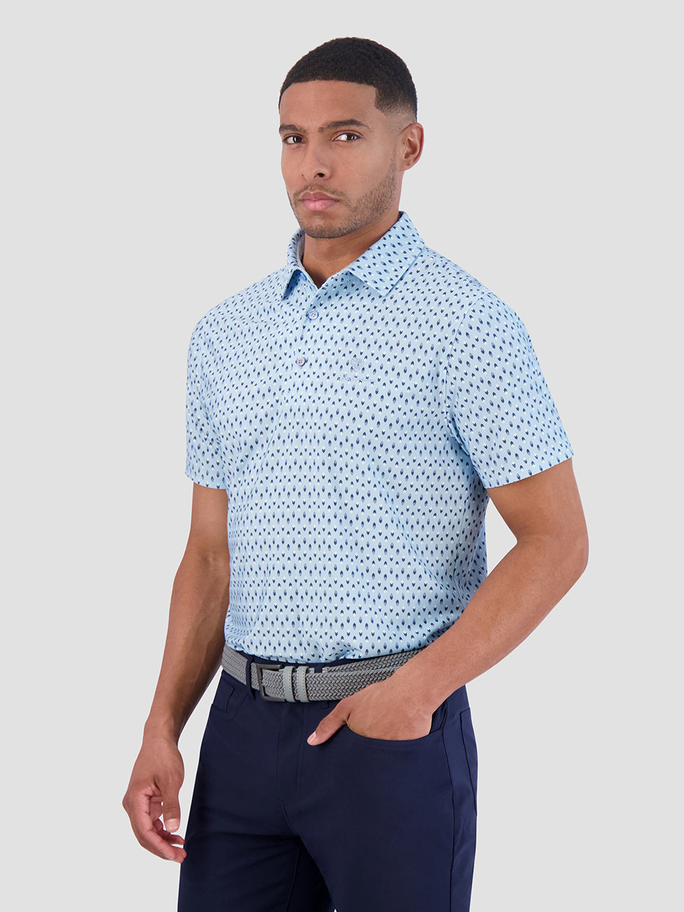 Ben Sherman Chequerboard Geo Polo T Skjorte Blå | YF6529740