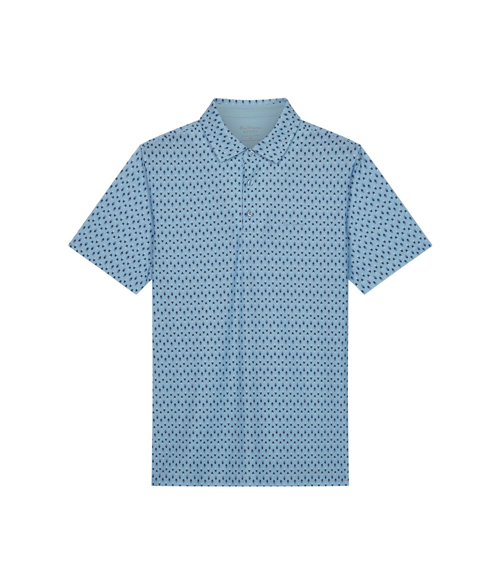 Ben Sherman Chequerboard Geo Polo T Skjorte Blå | YF6529740