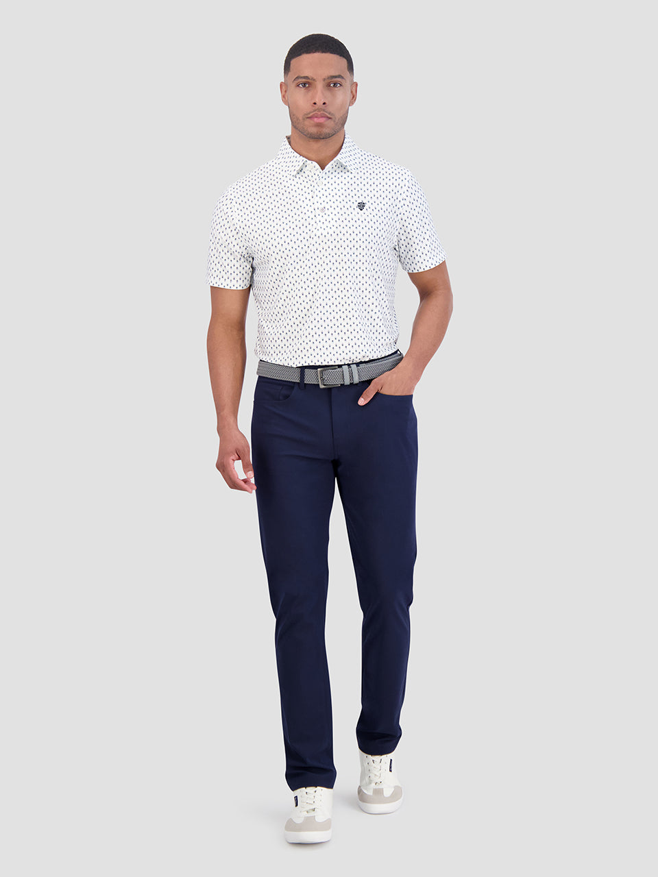 Ben Sherman Chequerboard Geo Polo T Skjorte Hvite | PO8947650