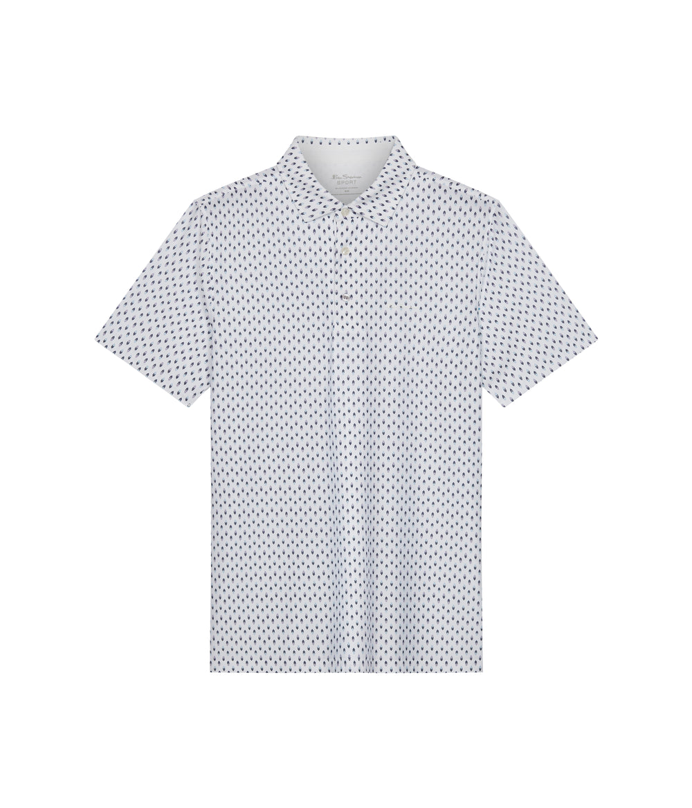 Ben Sherman Chequerboard Geo Polo T Skjorte Hvite | PO8947650