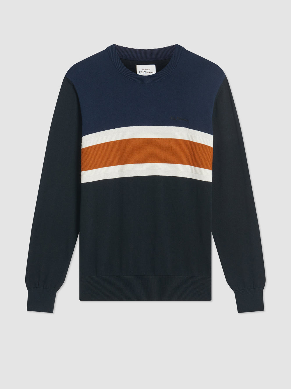 Ben Sherman Chest Stripe Crewneck Strikkevarer Svarte | HE8512490