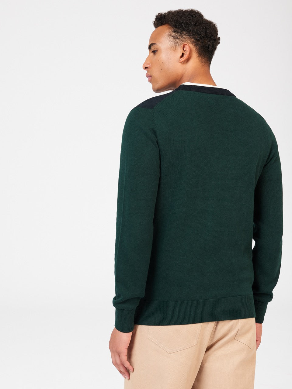 Ben Sherman Chest Stripe Crewneck Strikkevarer Mørke Grønn | HY4269170