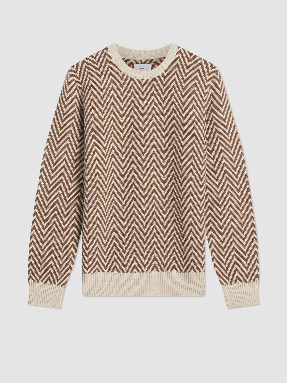 Ben Sherman Chevron Jacquard Crewneck Strikkevarer Hvite | BP5324187