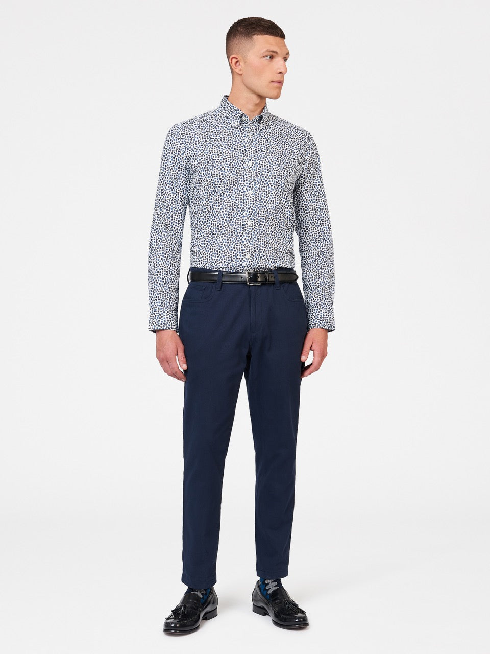 Ben Sherman Ditsy Floral Print Long Sleeve Skjorte Hvite | UD3920781