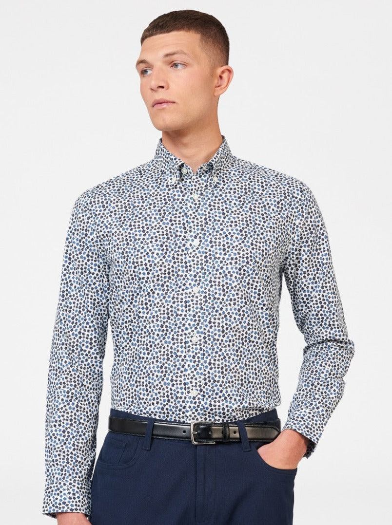 Ben Sherman Ditsy Floral Print Long Sleeve Skjorte Hvite | UD3920781