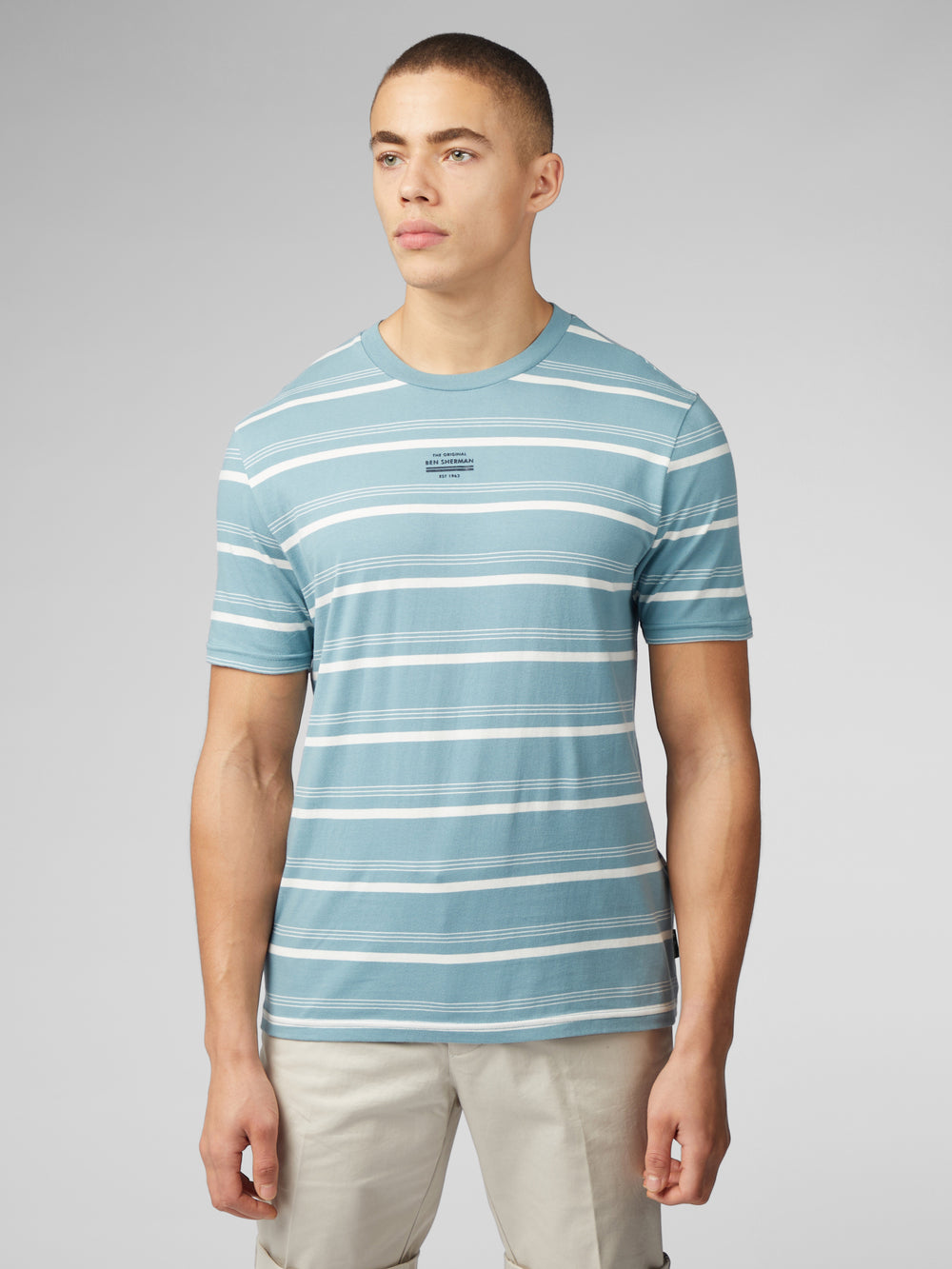 Ben Sherman Fine Stripe T-Skjorte Blå | JG2359140