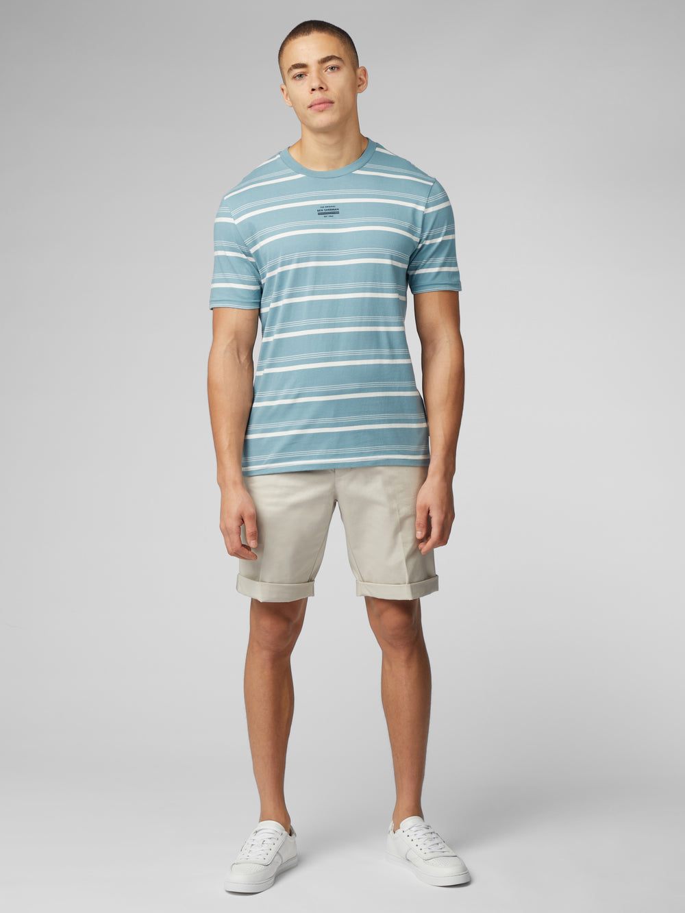 Ben Sherman Fine Stripe T-Skjorte Blå | JG2359140