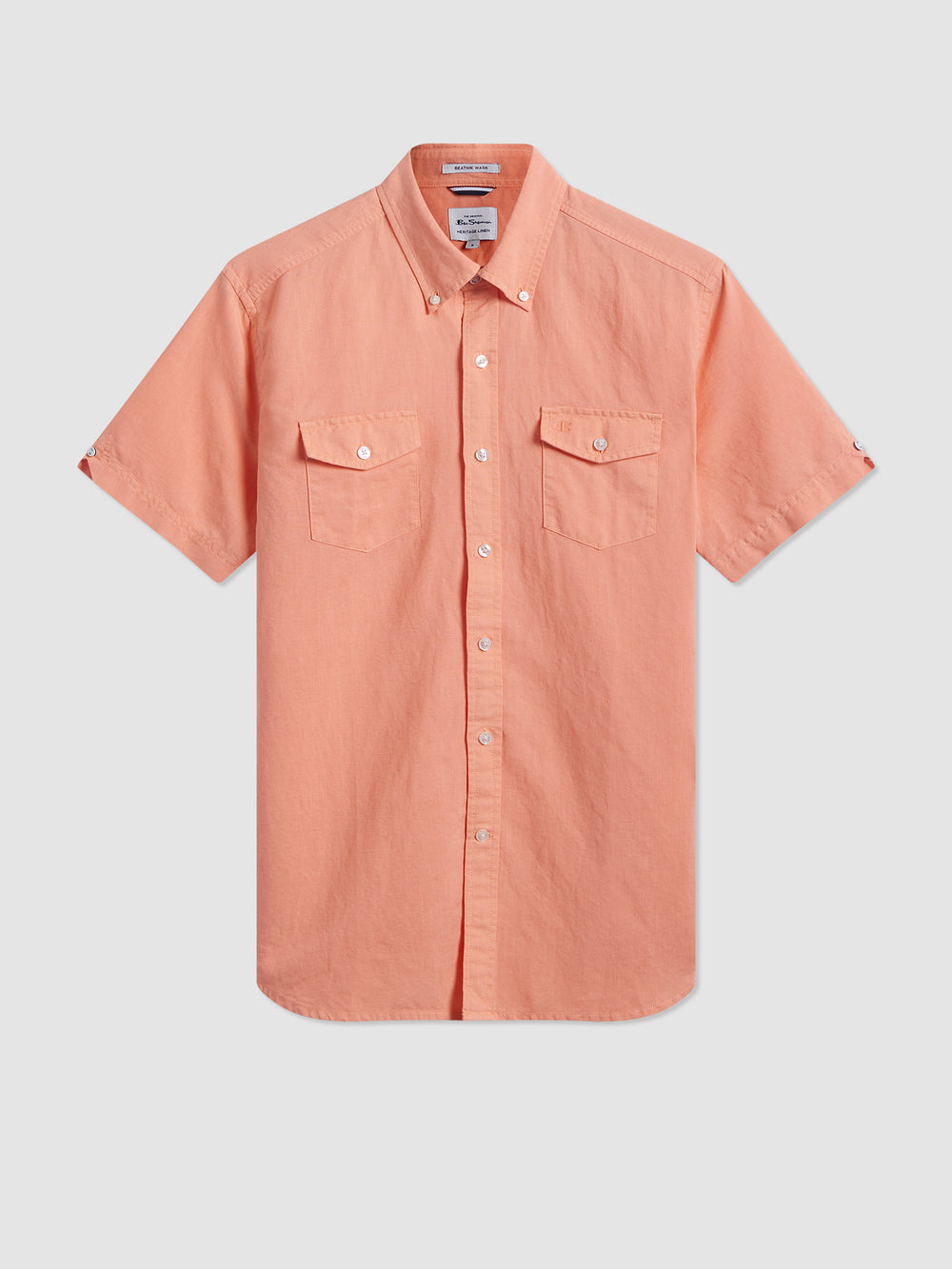 Ben Sherman Garment Dye Linen Skjorte Oransje | BG5136908