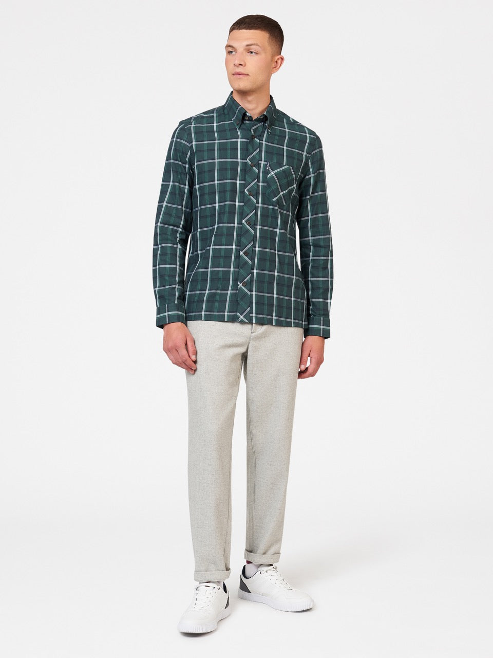 Ben Sherman Grid Check Skjorte Grønn | TW1067459