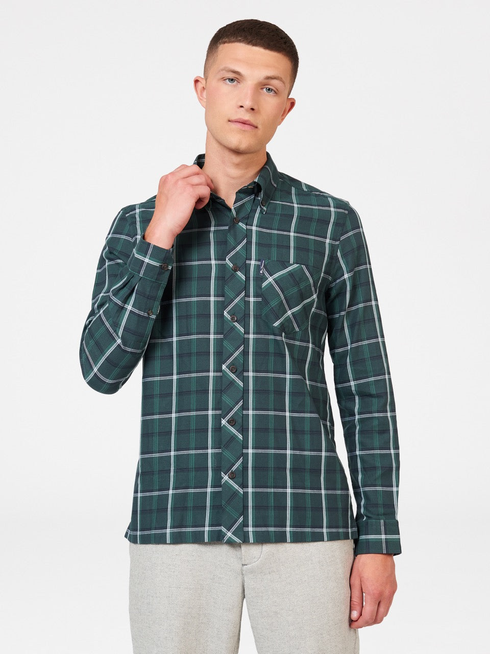 Ben Sherman Grid Check Skjorte Grønn | TW1067459