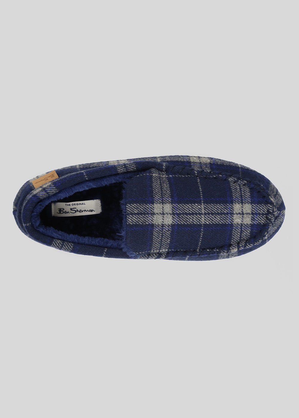 Ben Sherman Gritti Palace Check Moccasin Slipper Marineblå | EW1576289