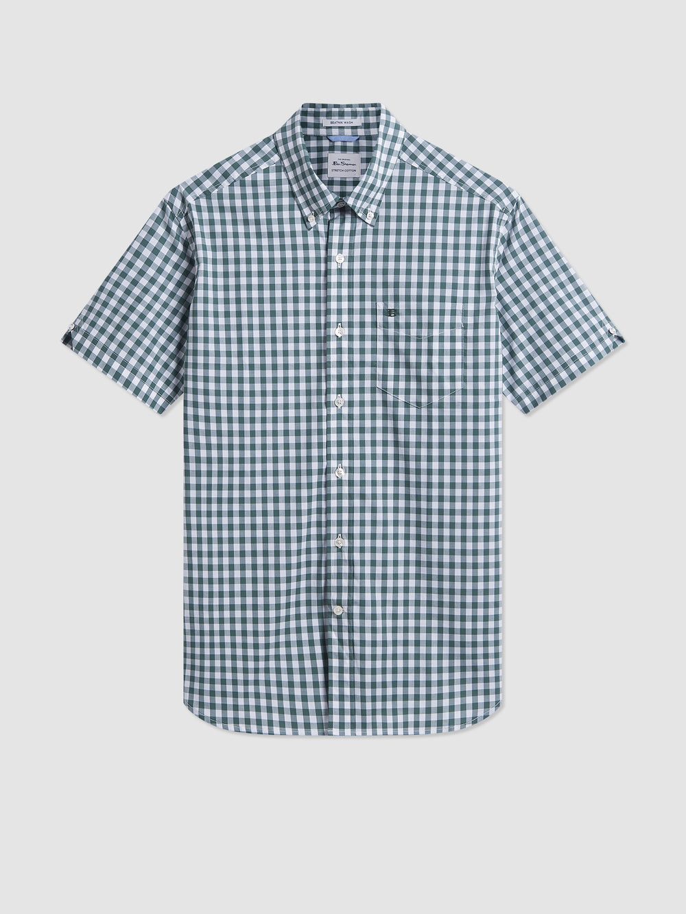 Ben Sherman House Poplin Gingham Skjorte Olivengrønne | RO9820354