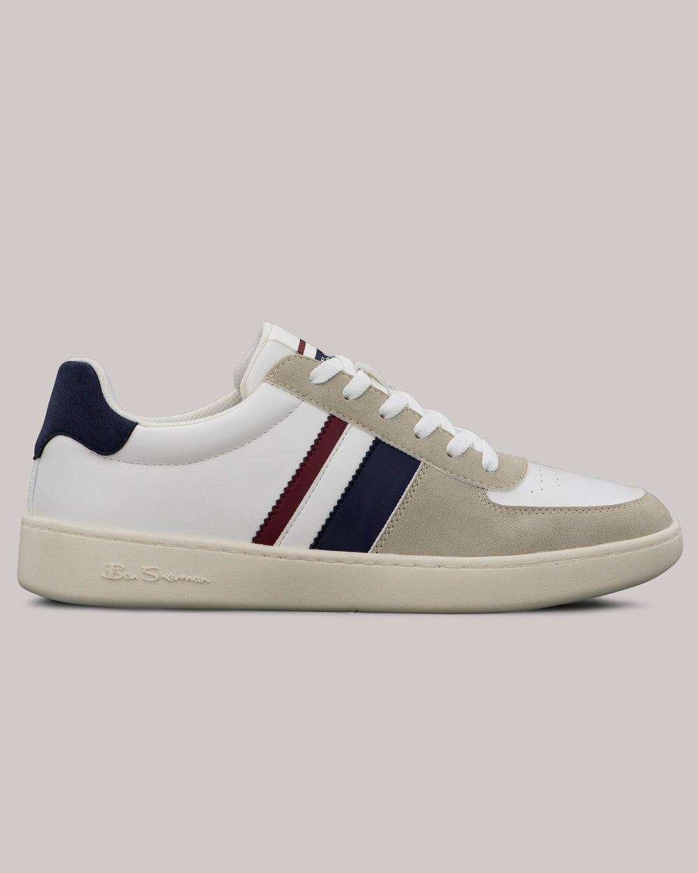 Ben Sherman Hyde Navy Stripe Sneakers Hvite | ZV8092751