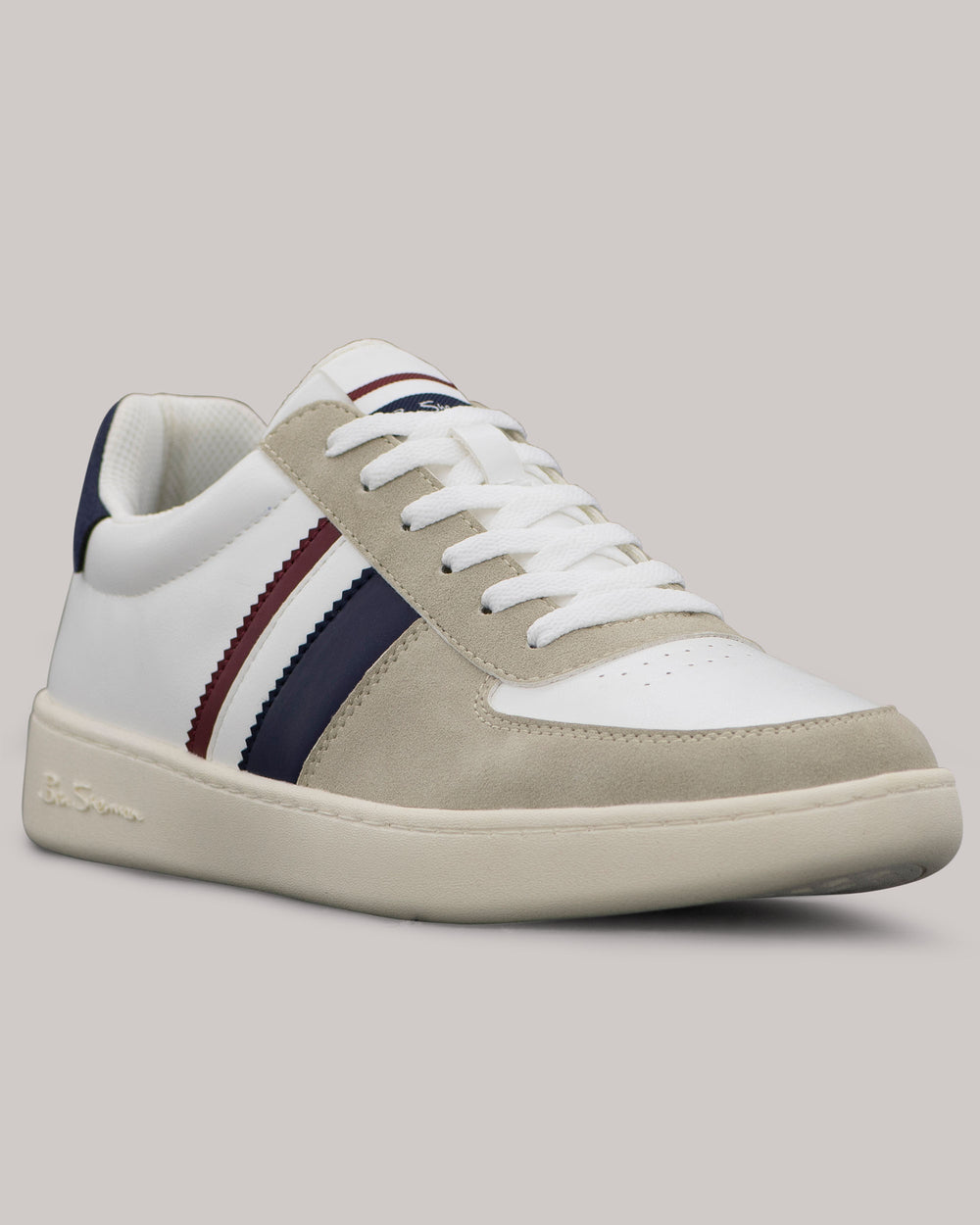 Ben Sherman Hyde Navy Stripe Sneakers Hvite | ZV8092751