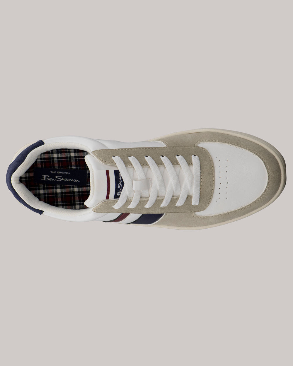 Ben Sherman Hyde Navy Stripe Sneakers Hvite | ZV8092751