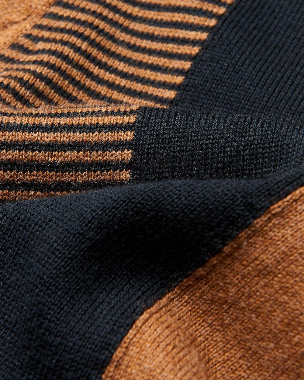 Ben Sherman Intarsia Stripe Gensere Med Polo Hals Brune | GU5487062