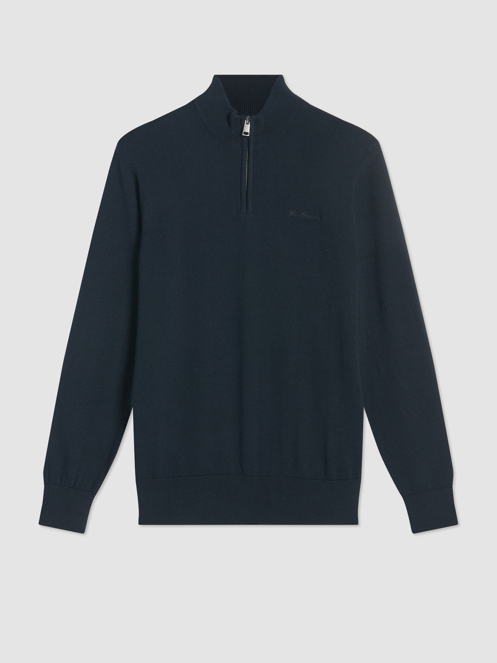 Ben Sherman Merino Half-Zip Strikkevarer Svarte | SK1483576