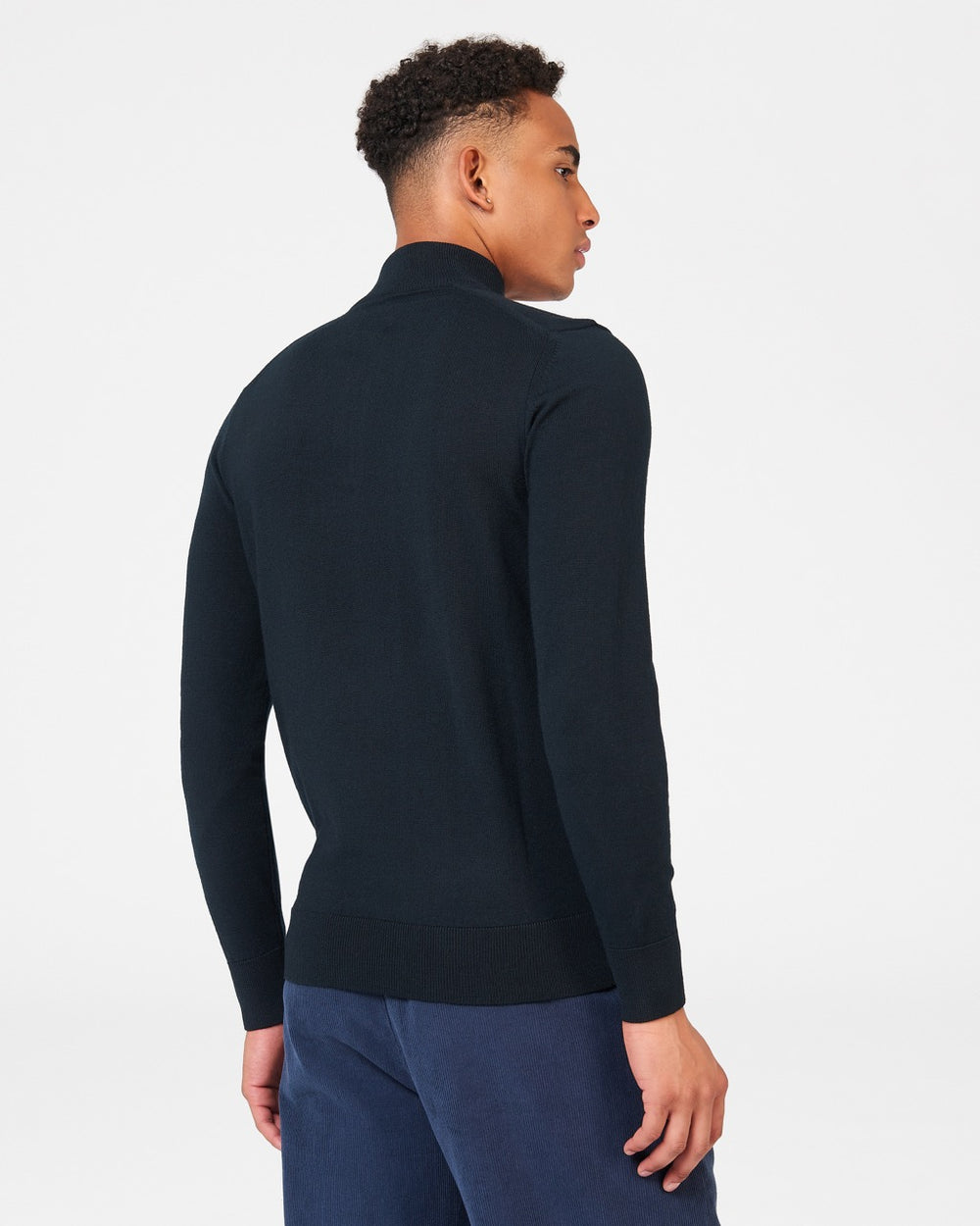 Ben Sherman Merino Half-Zip Strikkevarer Svarte | SK1483576