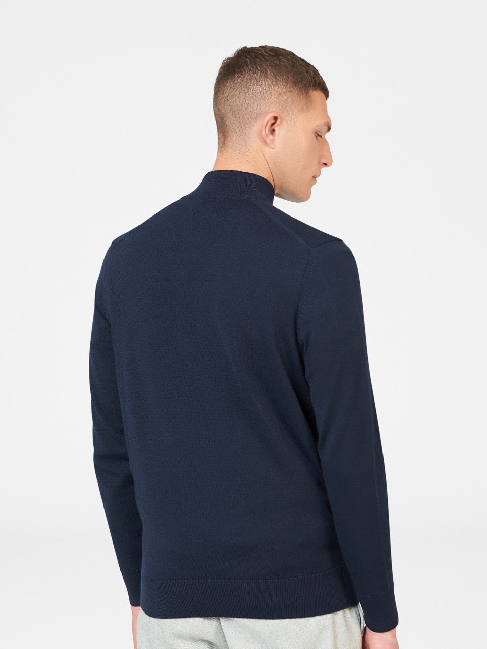 Ben Sherman Merino Half-Zip Strikkevarer Marineblå | ZL2659841