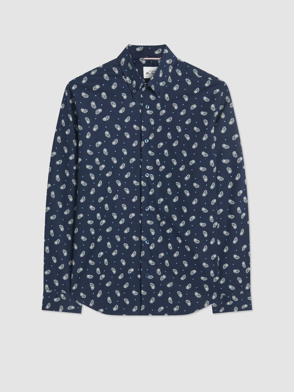 Ben Sherman Micro Paisley Skjorte Marineblå | TY0639241