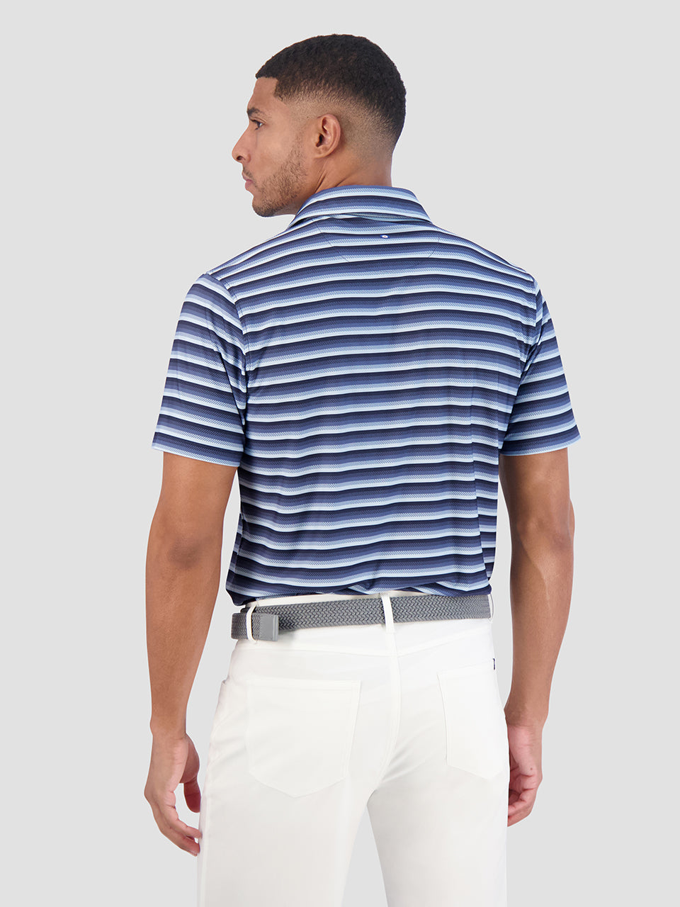 Ben Sherman Multi Stripe Tech Jersey Sports Fit Polo T Skjorte Marineblå | VA7403695